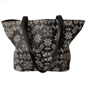 VINTAGE RARE Pineda Covalin Tote
Floral White Snowflakes Print